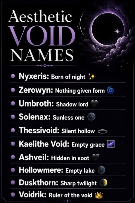 Aesthetic Void Names