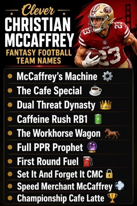 Clever Christian McCaffrey Fantasy Football Team Names