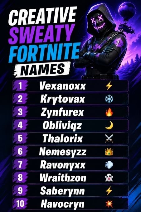 Creative Sweaty Fortnite Names