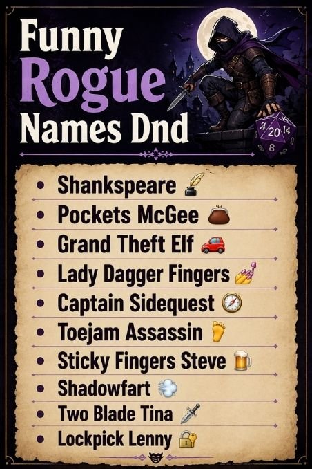 Funny Rogue Names Dnd