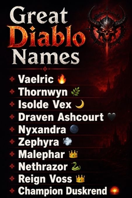 Great Diablo Names