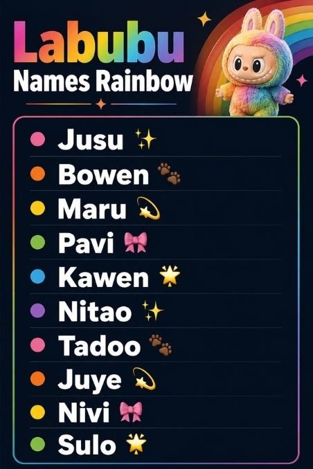 Labubu Names Rainbow