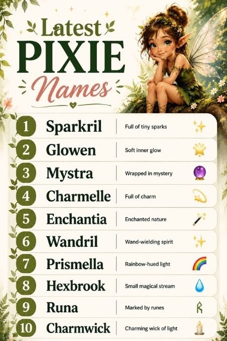 Latest Pixie Names