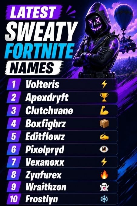 Latest Sweaty Fortnite Names
