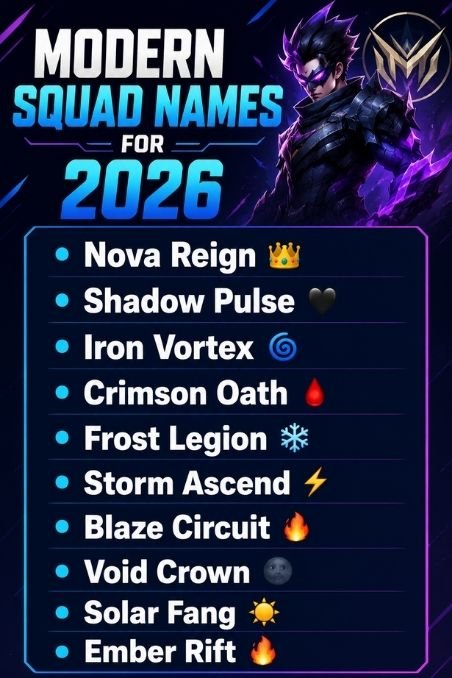 Modern Squad Names For 2026