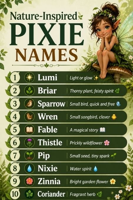 Nature-Inspired Pixie Names
