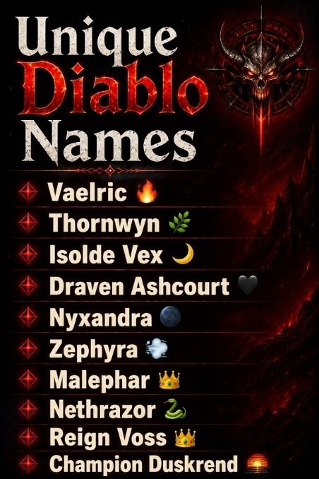Unique Diablo Names