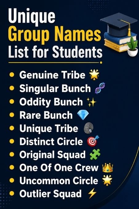 Unique Group Names List for Students