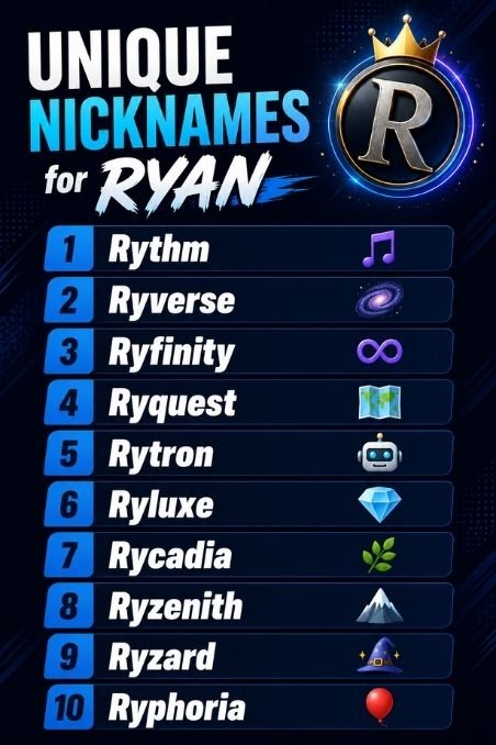Unique Nicknames for Ryan