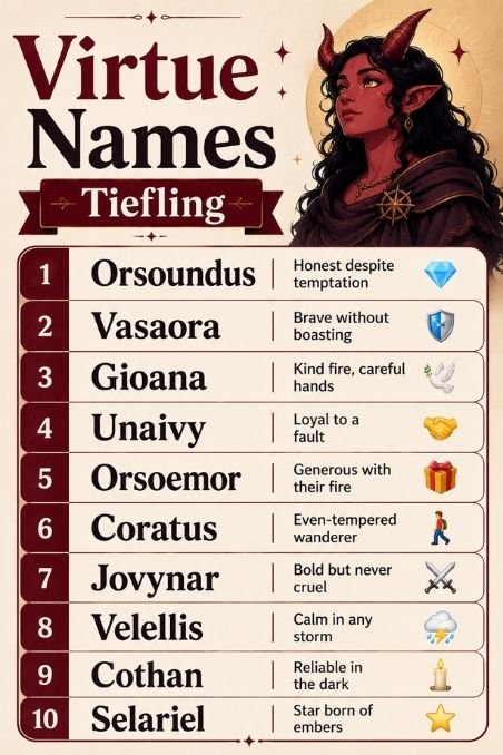 Virtue Names Tiefling