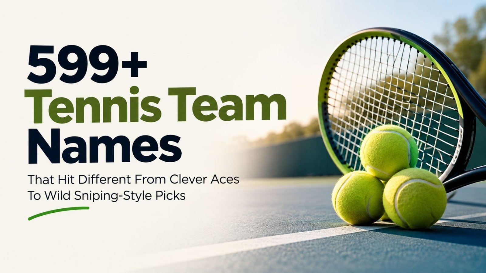 599+ Tennis Team Names That Hit Different From Clever Aces To Wild Sniping-Style Picks