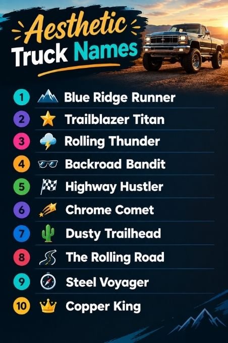 Aesthetic Truck Names