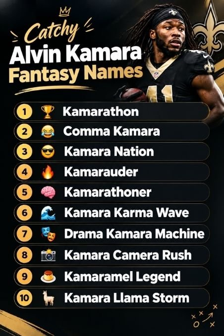Catchy Alvin Kamara Fantasy Names