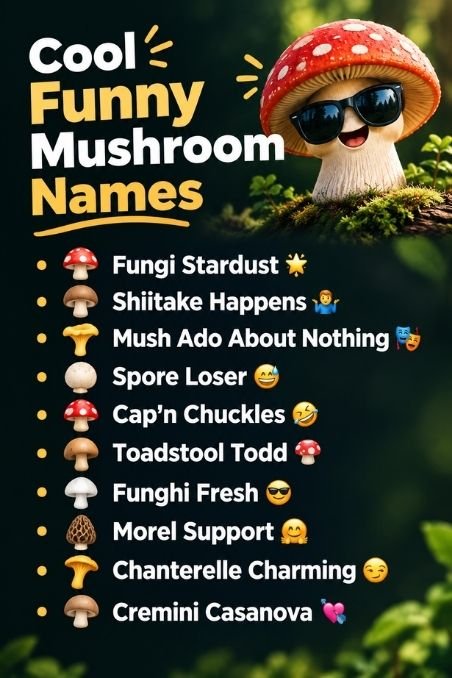 Cool Funny Mushroom Names