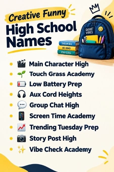 Creative Funny High School Names