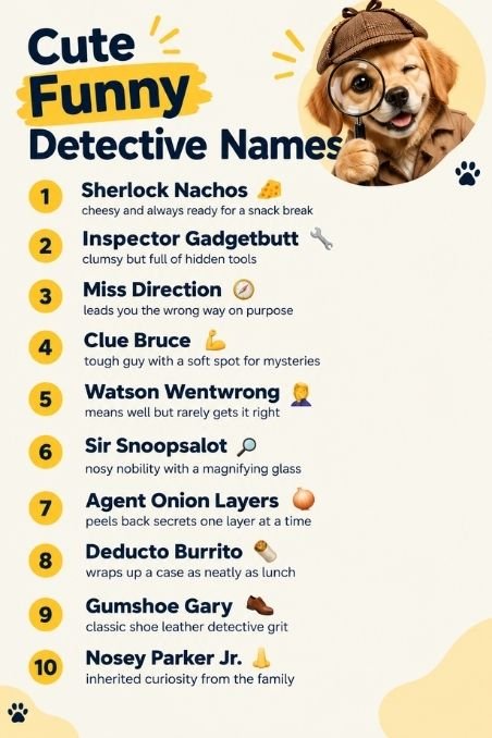 Cute Funny Detective Names