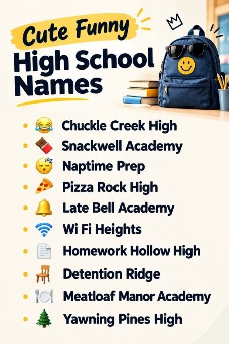 Cute Funny High School Names