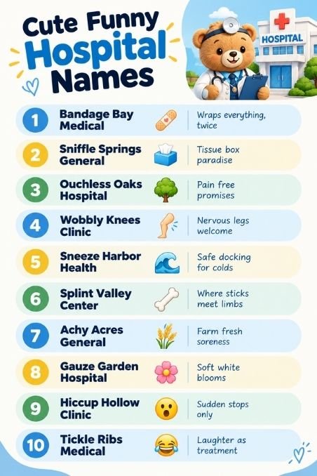 Cute Funny Hospital Names