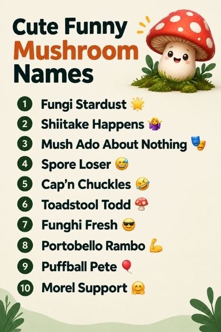 Cute Funny Mushroom Names