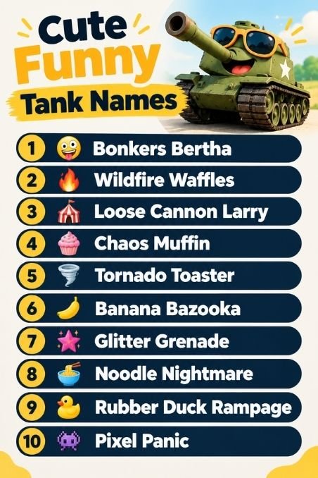 Cute Funny Tank Names