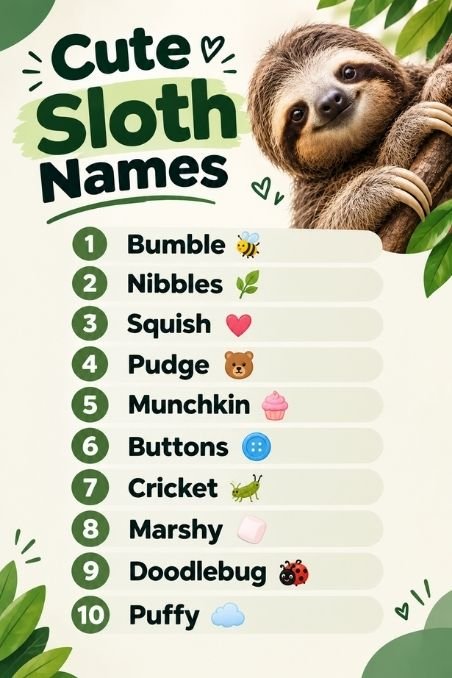 Cute Sloth Names