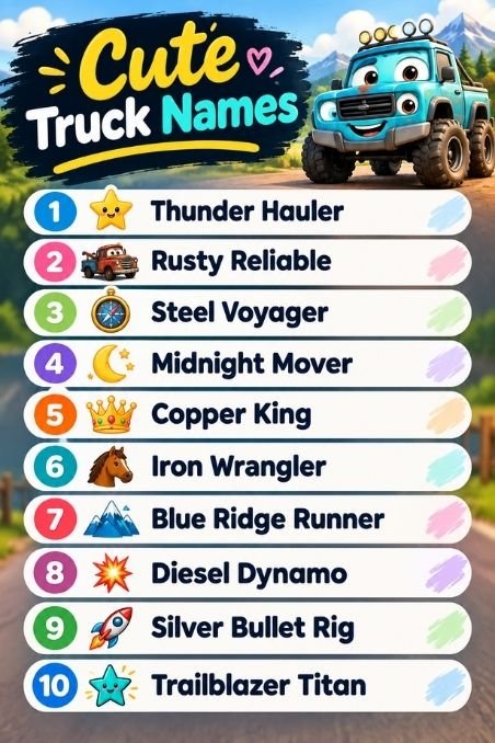 Cute Truck Names