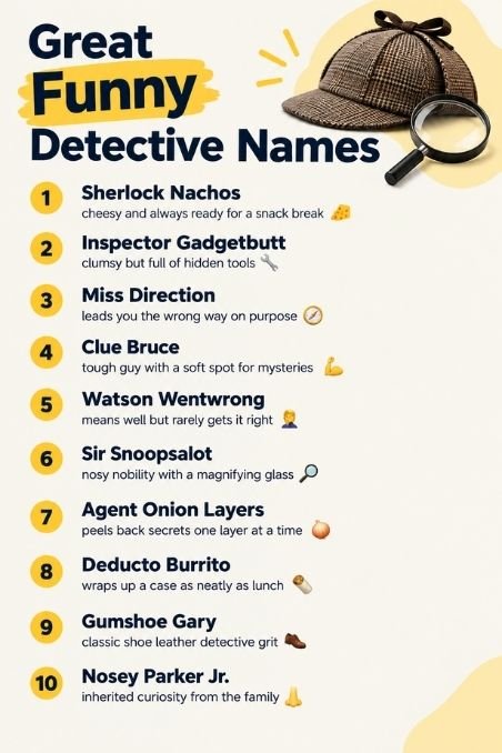 Great Funny Detective Names