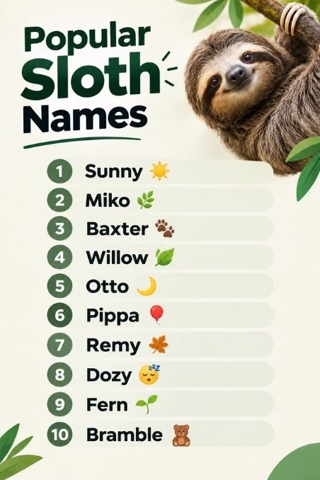 Popular Sloth Names
