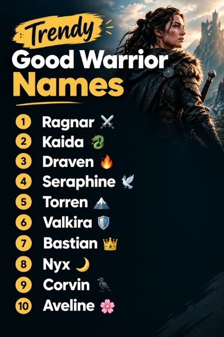 Trendy Good Warrior Names