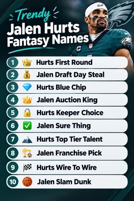 Trendy Jalen Hurts Fantasy Names