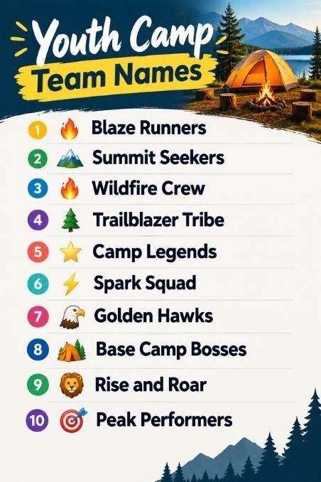 Youth Camp Team Names