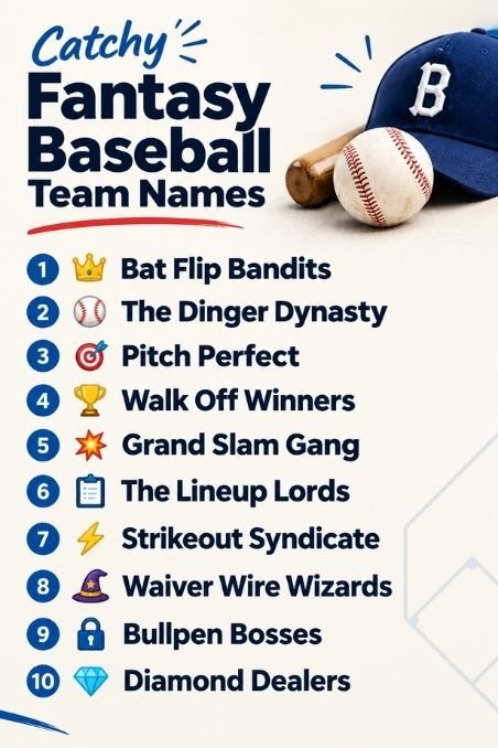 Catchy Fantasy Baseball Team Names