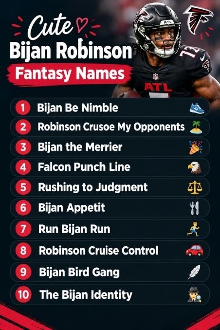 Cute Bijan Robinson Fantasy Names