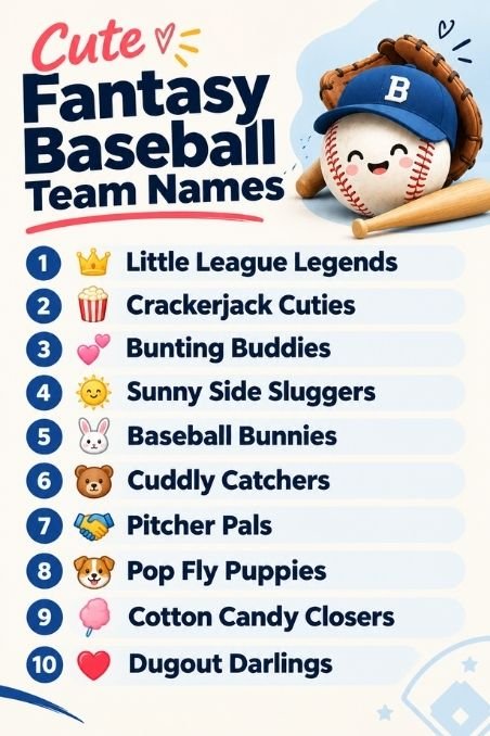 Cute Fantasy Baseball Team Names