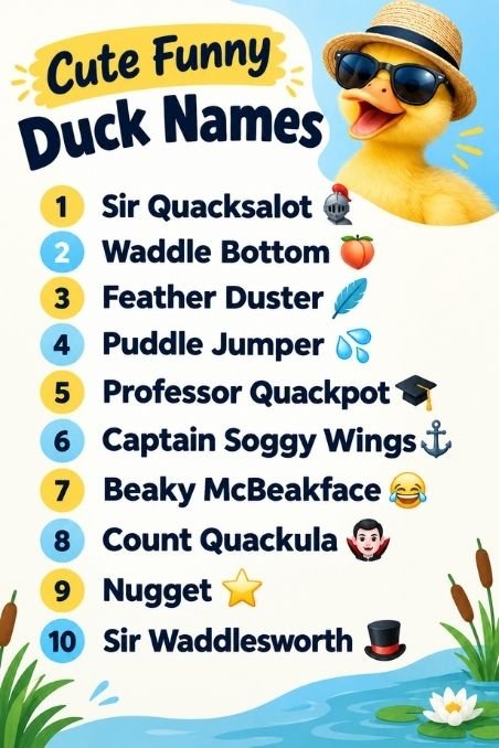 Cute Funny Duck Names