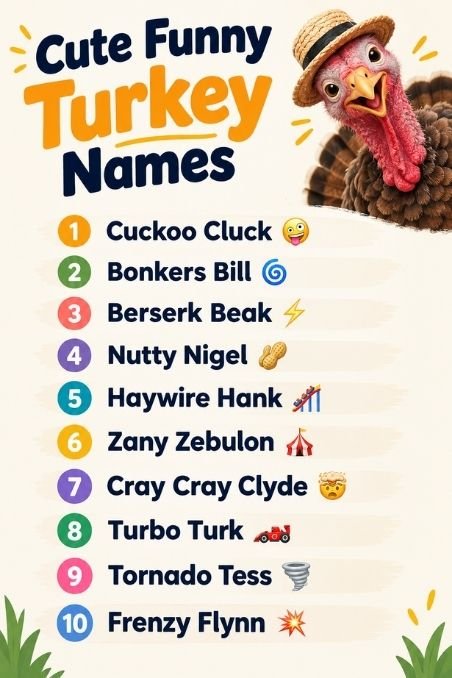 Cute Funny Turkey Names